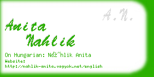 anita nahlik business card
